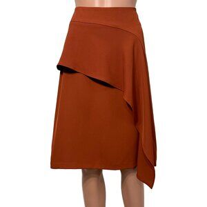 DKNY NWT Bon Bon Brown Women’s 06 Below the Knee Ruffled Skirt